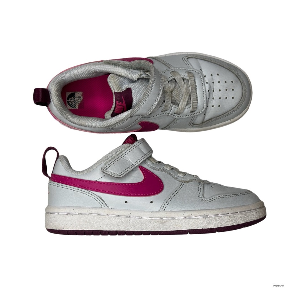 Nike Kids Court Borough low 2 preschool White pink  Sneakers 12C